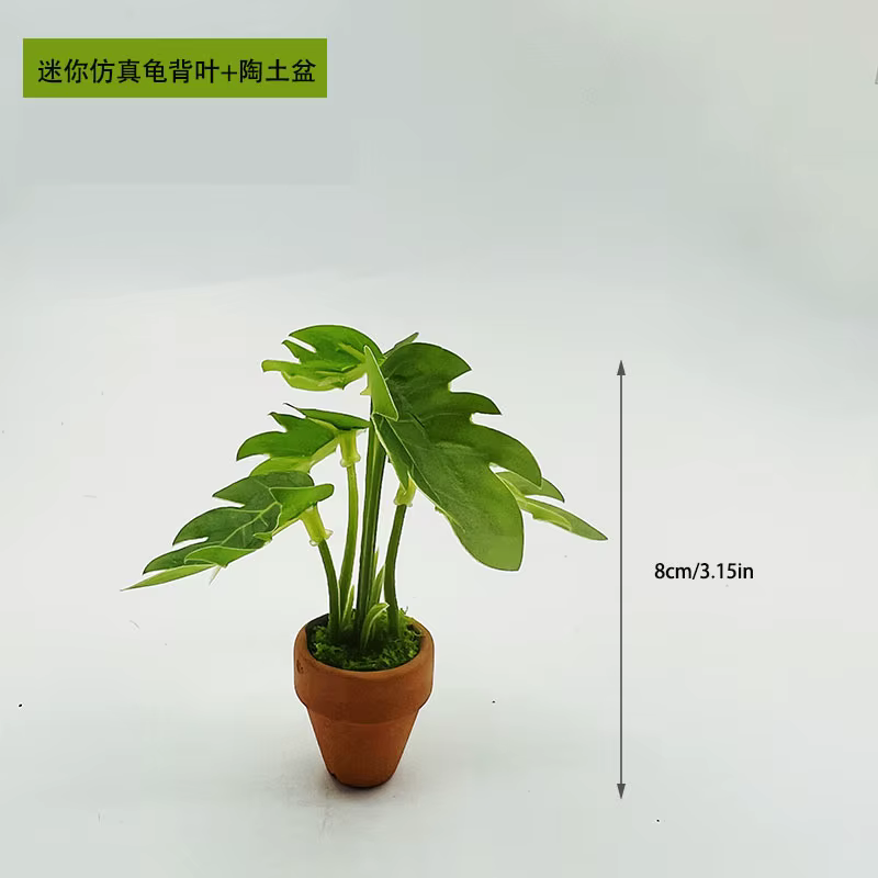Mini plantes en pot vertes à dos de tortue Taro, pour maison de poupée, modèle de Style scandinave,