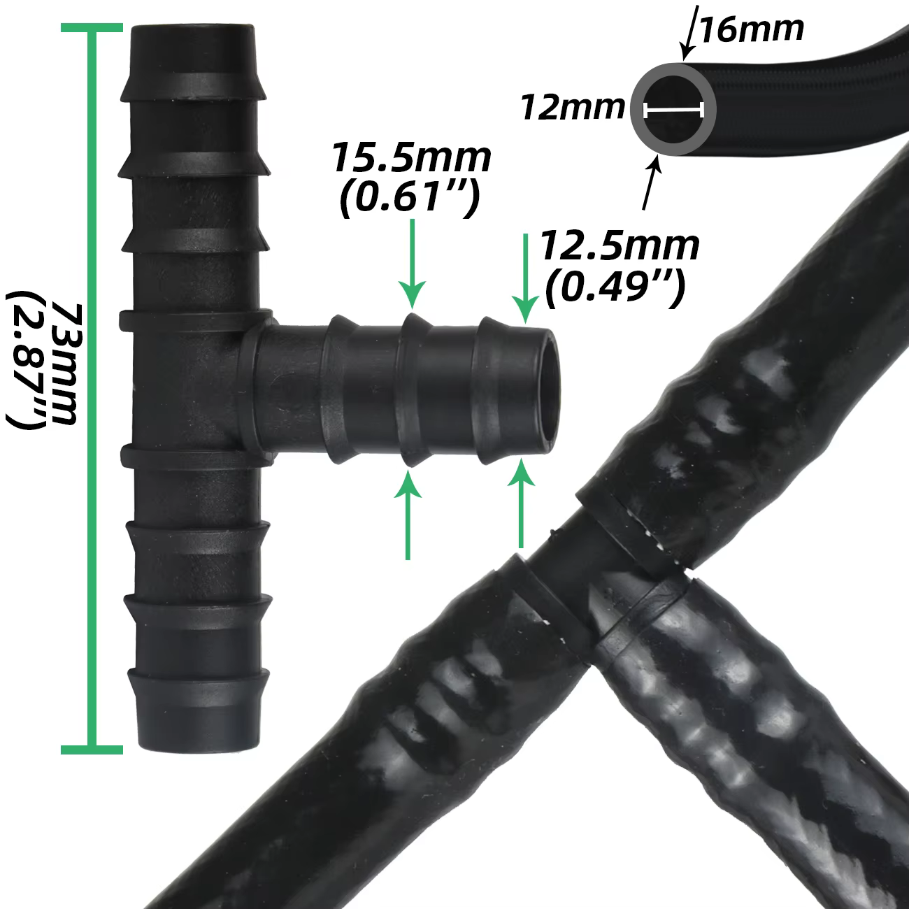 SPRYCLE 10 pièces 16mm raccords connecteur droit Micro Irrigation goutte à goutte 1/2 ''PE tuyau tuy
