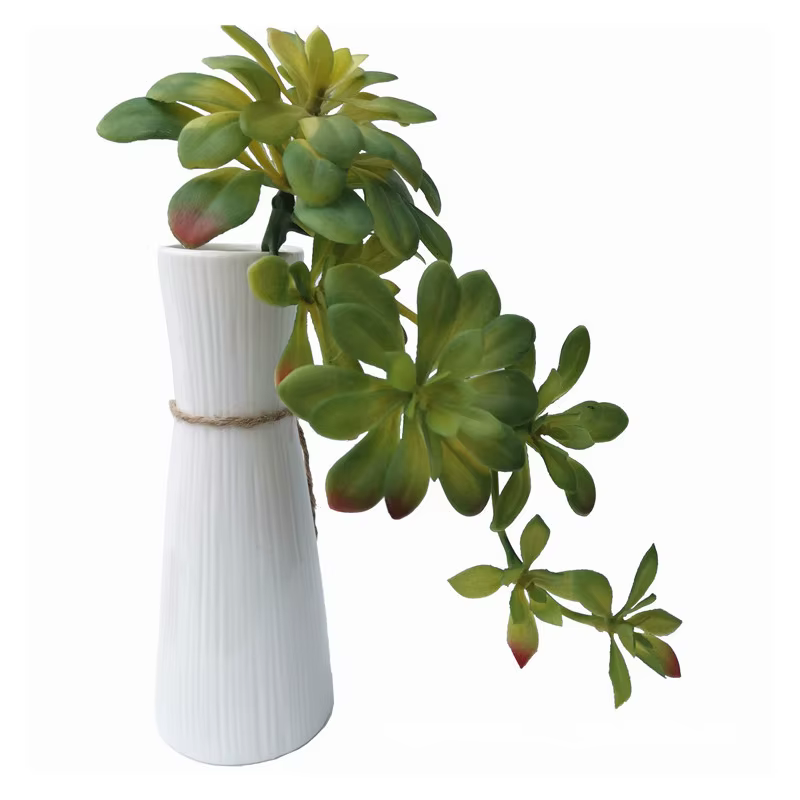 Plantes succulentes artificielles vertes et rouges, mini bonsaï, fausses plantes, décoration de jard