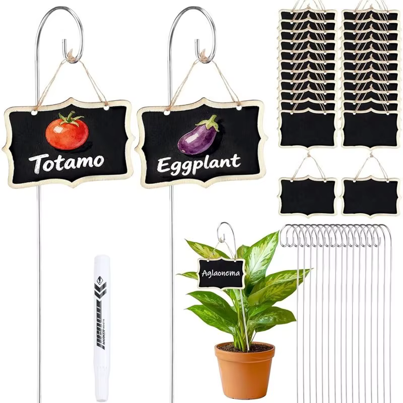 BSEVB-étiquettes pour plantes réutilisables, lot de 25 étiquettes avec stylo marqueur, marqueurs de 