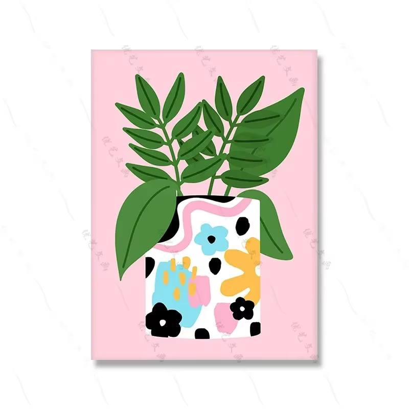 Bouquet grec de plantes en pot, citron, tournesol, vase à fleurs, art mural, impression minimaliste,