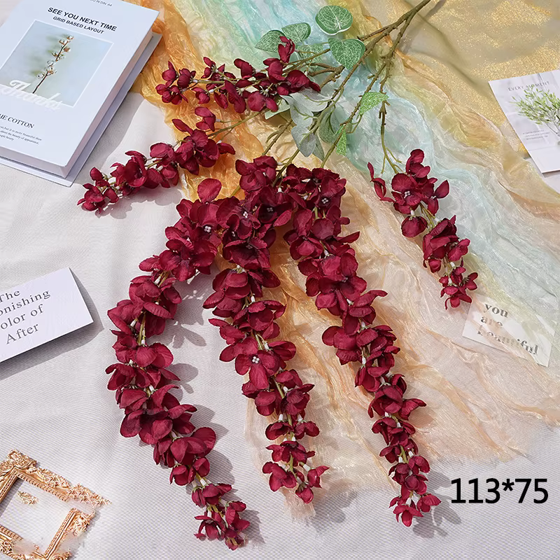 Guirxiété de Glycine Artificielle de 113cm, Fausses Fleurs pour la Décoration de la Maison, ixde Mar