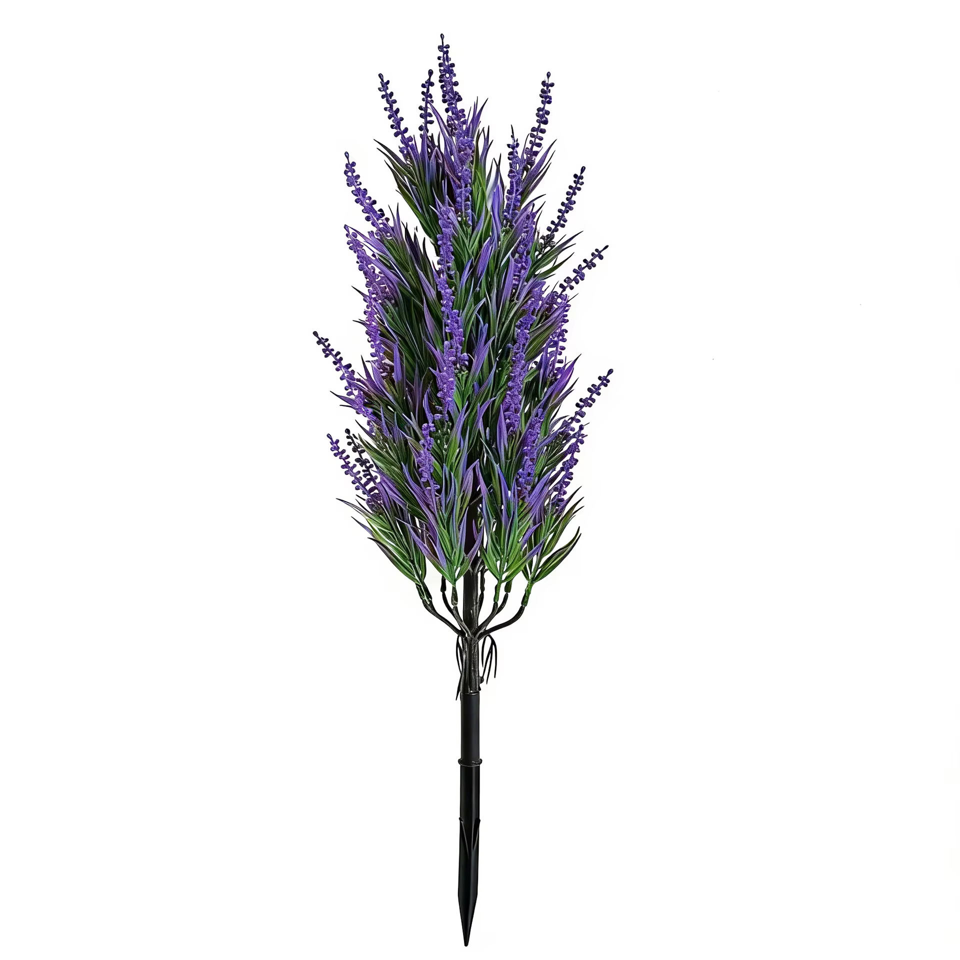 2 arbres artificiels de lavande violette pour extérieur avec piquets de fixation pour toiles de fond