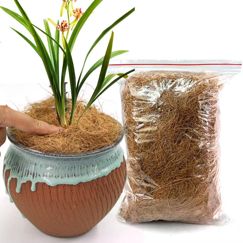 50g-500g naturel organique coquille de noix de coco soie longue coquille de noix de coco fibre pour