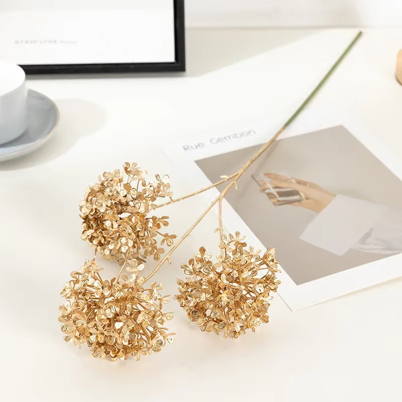 Feuille de Ginkgo dorée artificielle, fleur de noël, décoration de maison, or Rose doré, Eucalyptus,