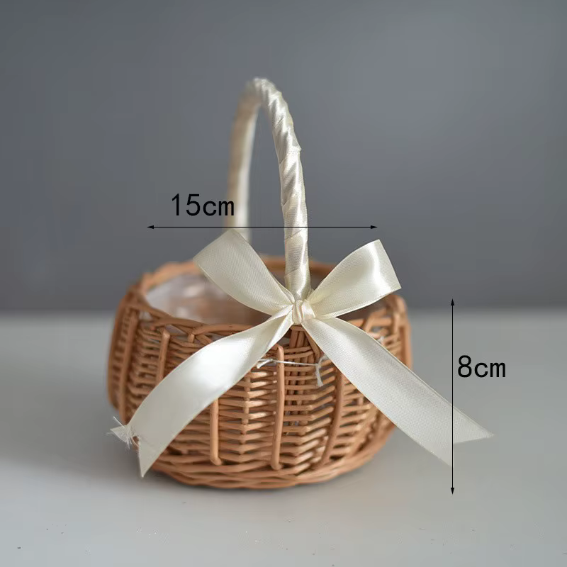 Panier à fleurs tissé en rotin, panier de rangement, panier à fleurs fait à la main pour la décorati