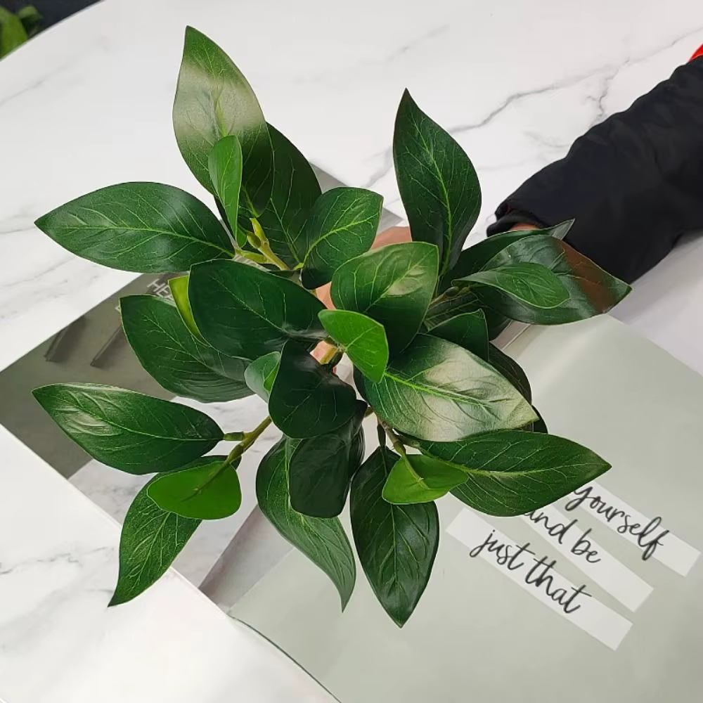 Plantes artificielles Acorn Peperomia 30 cm vertes, plantes vertes de haute qualité, feuilles d'euca