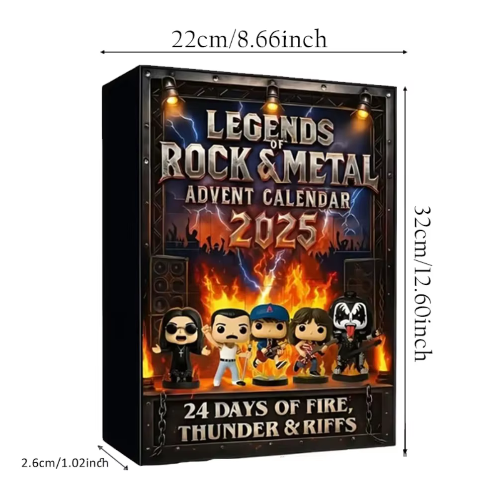 Calendrier de l'Avent Rock and Metal 24 jours Calendrier de l'Avent Eddie 2D Plat Acrylique suspendu