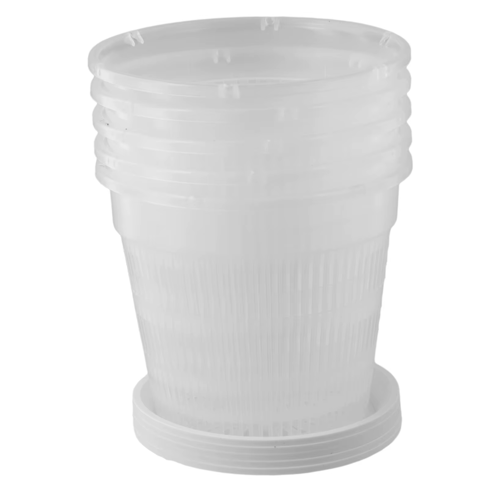 Pot d'orchidée avec soucoupes, 5 pièces, Pot en plastique transparent pour plantes à fleurs, Pot de 