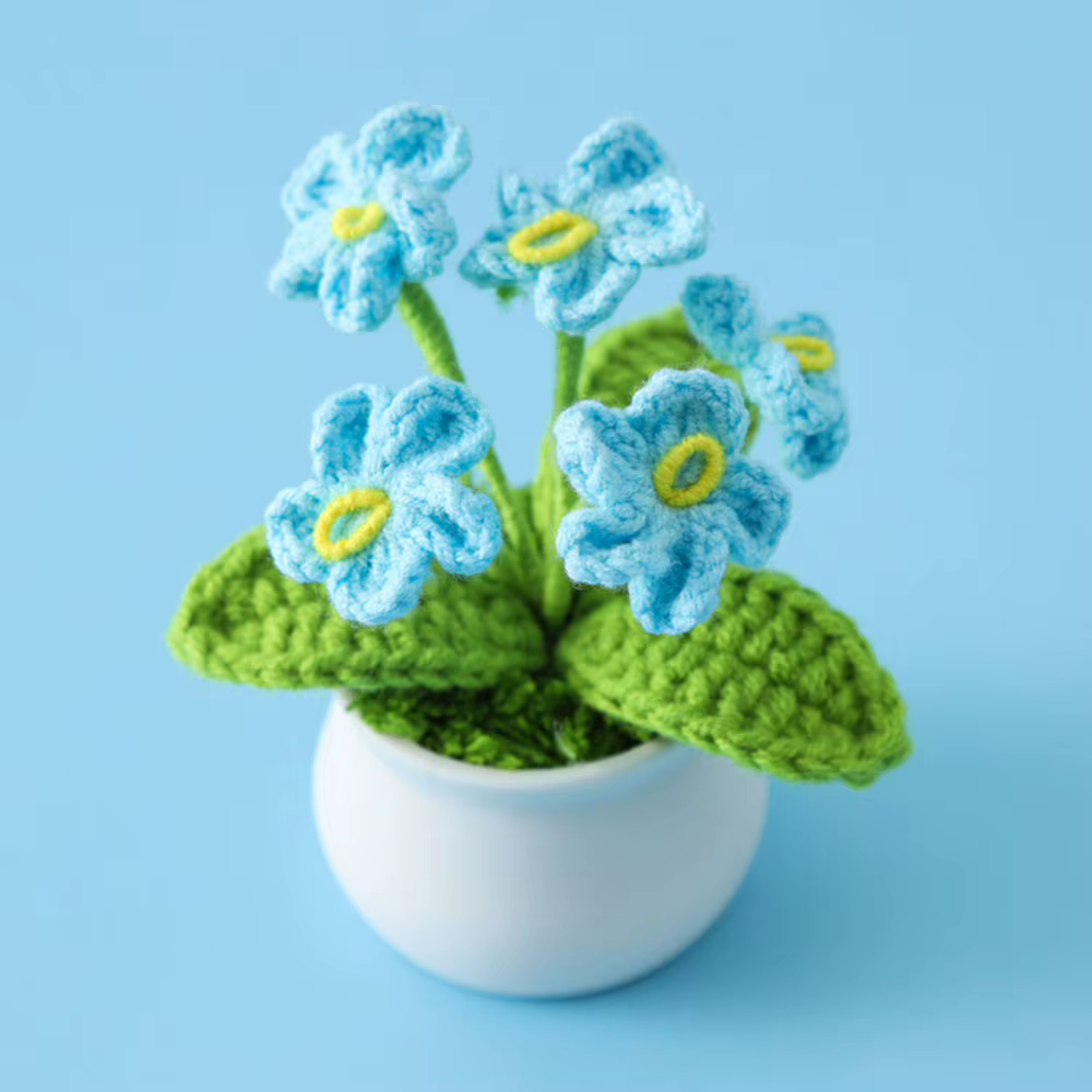 Tricoté à la main tournesol tulipe Crochet fleurs empotage tissé à la main fleurs ornement de bureau