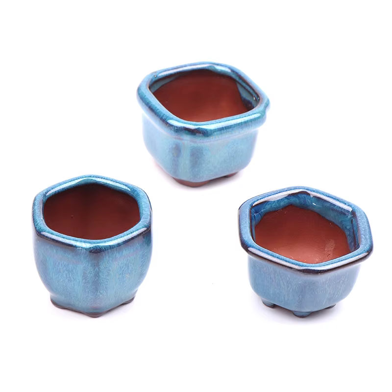 Mini pots de fleurs pour maison de poupée, pots à plantes avec trous, pots à bonsaï, pots en sable v