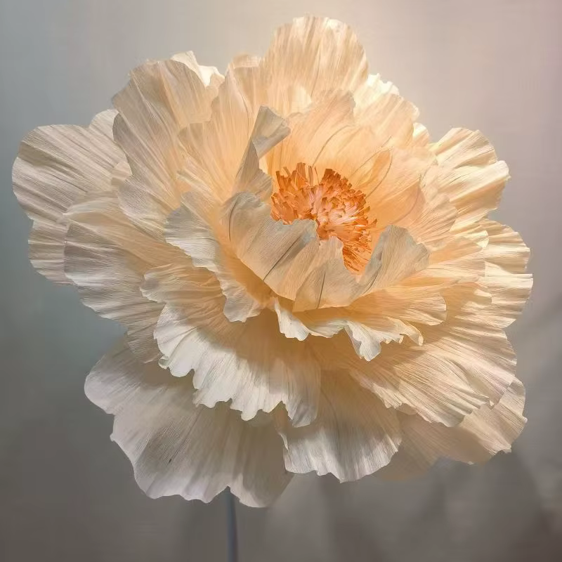 Crêpe géante artificielle en papier, pivoine, Rose, tête de fleur, décor de maison, de mariage, de f