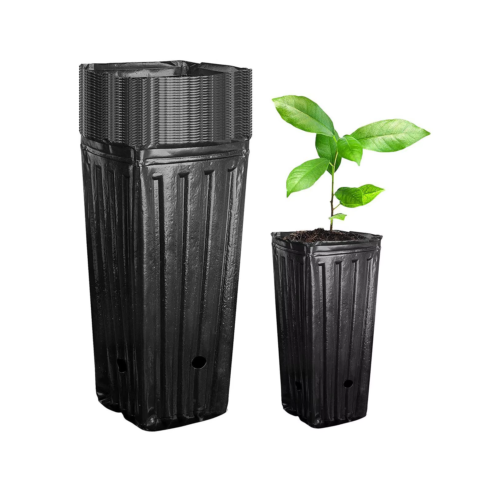 Pots de démarrage noirs pour pépinière profonde, 20 pièces, pour jardin