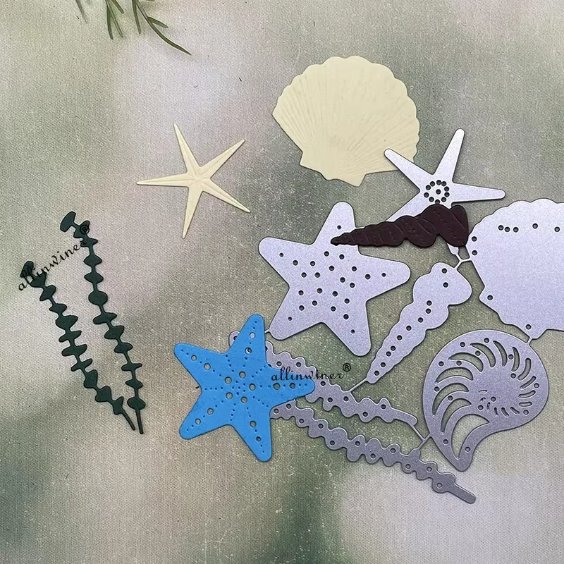 Matrices de découpe en métal pour décoration de coquillages marins, pour scrapbooking DIY, cartes en