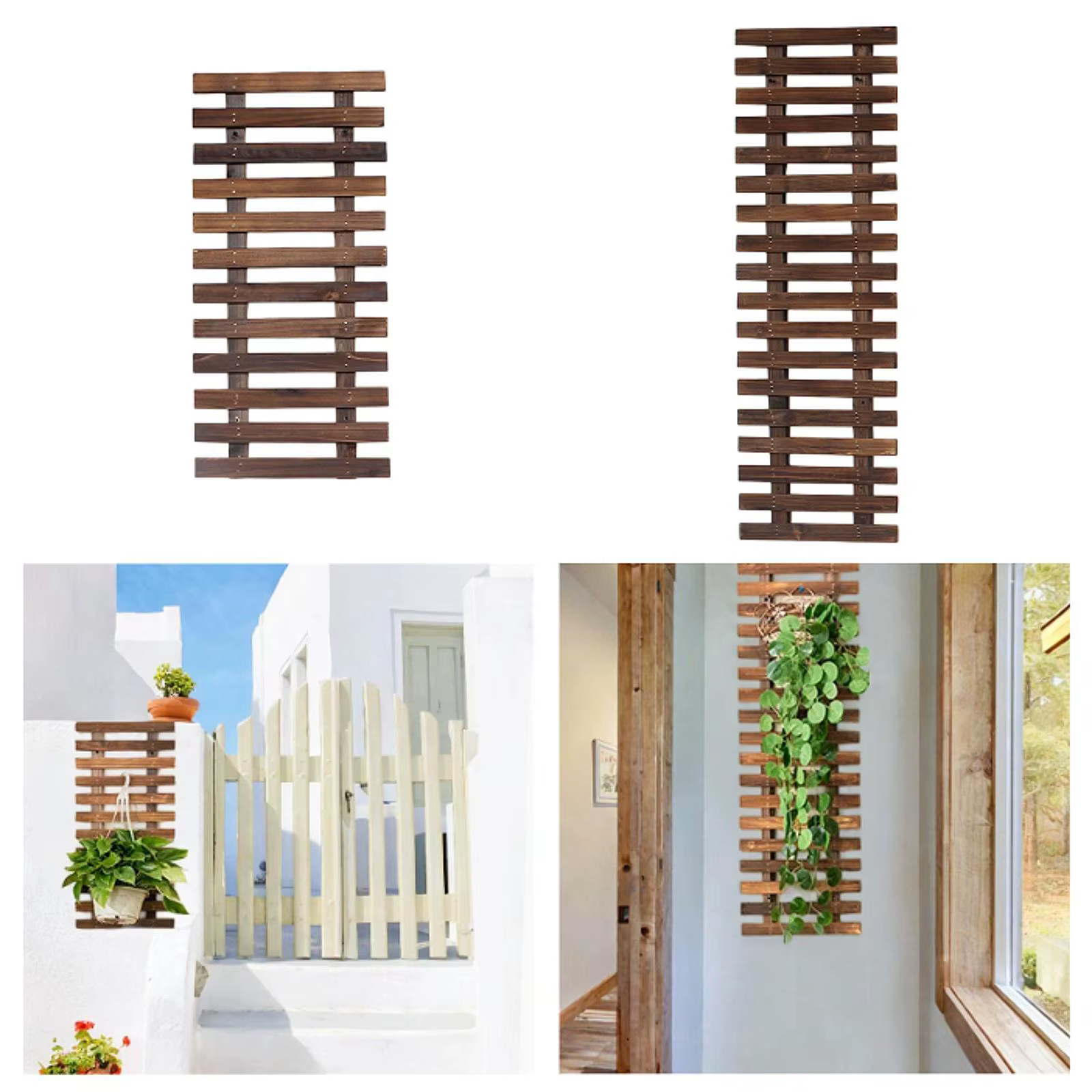 Jardinière suspendue en bois, plantes grimpantes, jardinière murale pour porche, jardin, cour