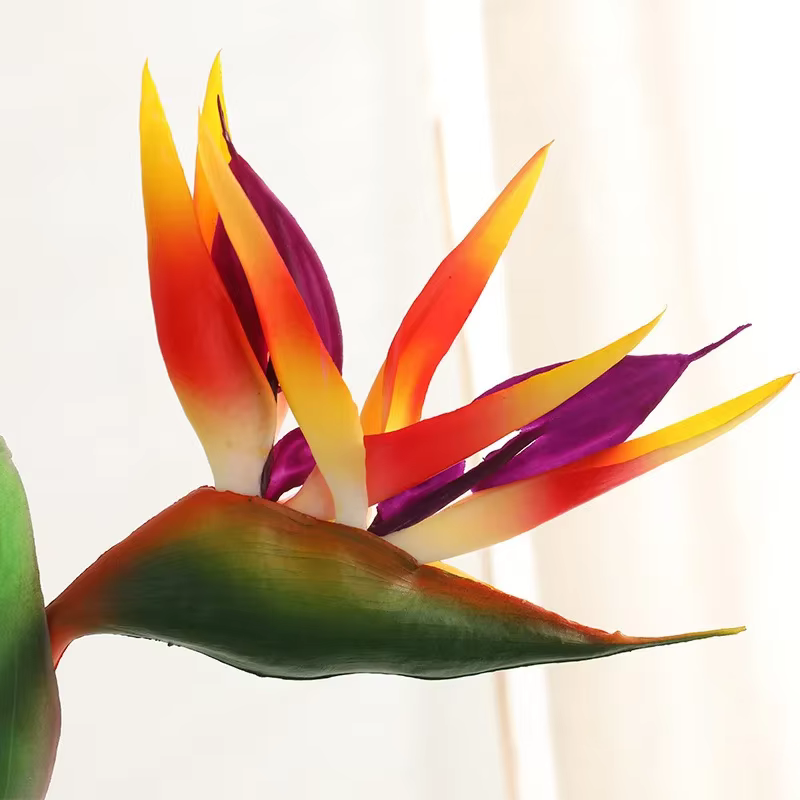 Oiseau du paradis en pu unique de haute qualité, fleurs artificielles, fausses plantes en pot avec g