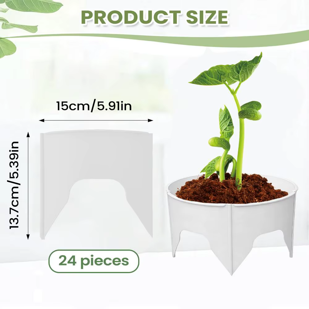 Anneau de protection rond pour culture de plantes, 24 pièces, arrosage profond, bordure circulaire d