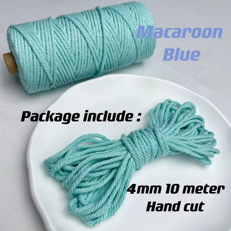 Cordon en macramé 100% naturel, 4mm, 11Yards, corde en coton coloré, artisanat pour bricolage, cintr