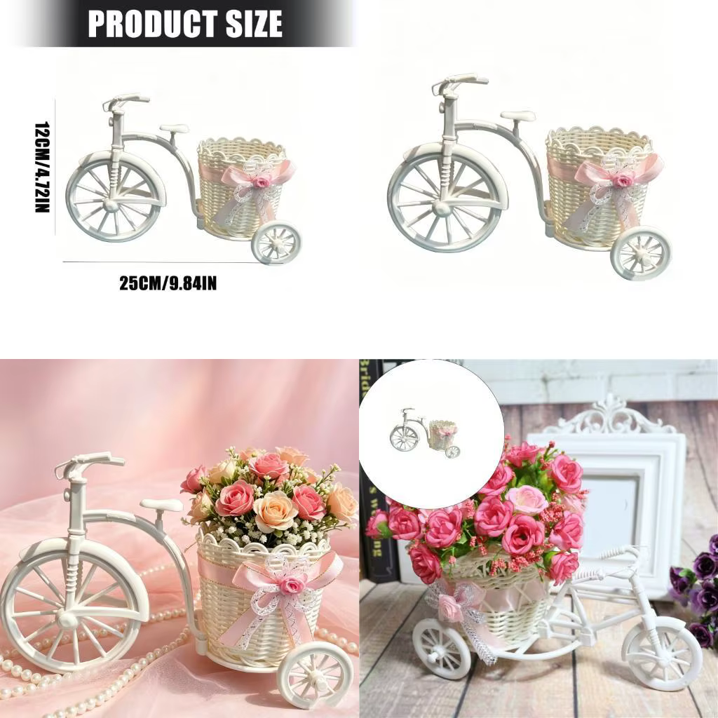 Panier fleurs en forme Cycle, Vases à fleurs pour décoration Bouquet fleurs, décorations maison, cen
