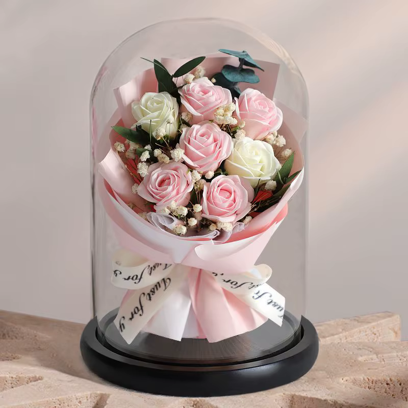 Fleur éternelle pour la fête des mères, vraie rose en verre, cadeaux de la Saint-Valentin, anniversa
