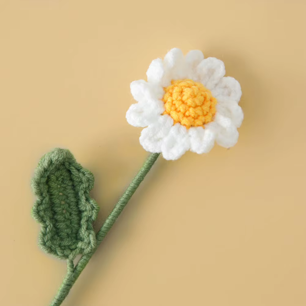 Roses tissées à la main tulipe Simulation fleur préparation fleur à la main bricolage laine tricot f