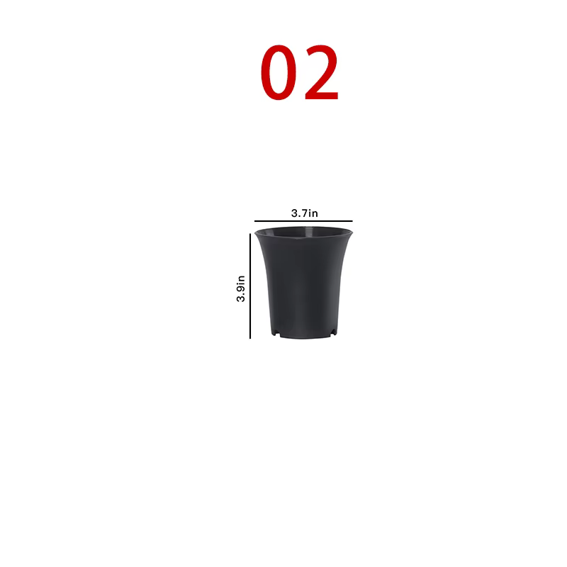 Pots polyvalents noirs taille haute, Pots de fleurs en plastique, jardinage avec trous et Supports i