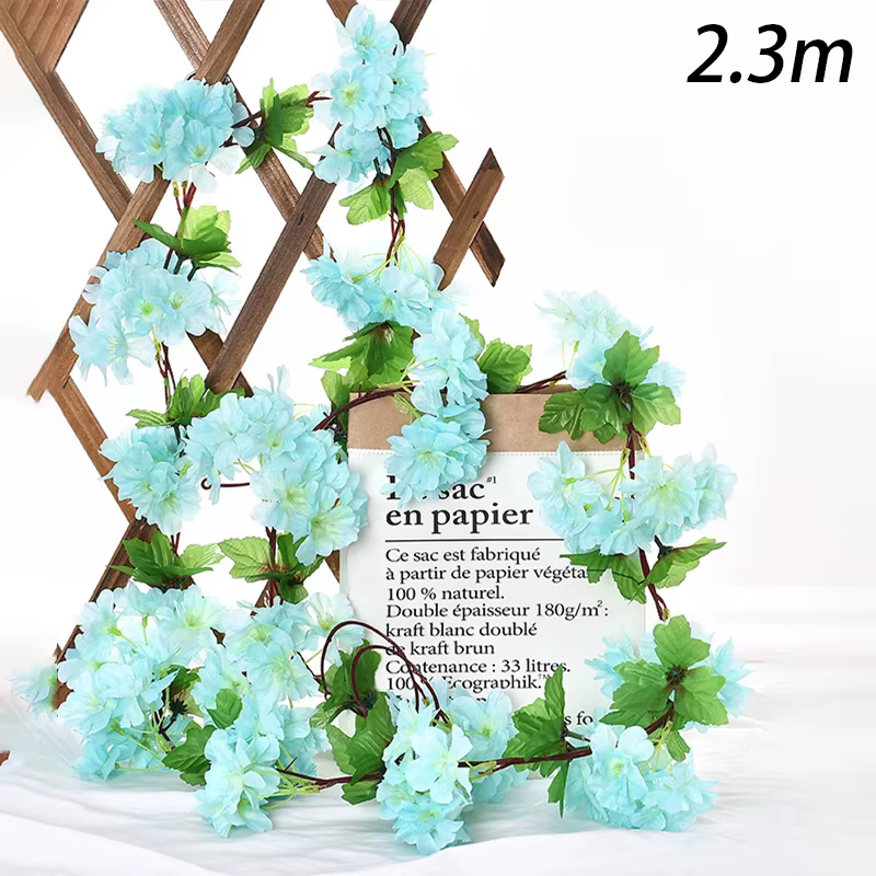 230cm fleurs artificielles Sakura vigne mariage jardin arc maison fête décoration noël mariée fausse