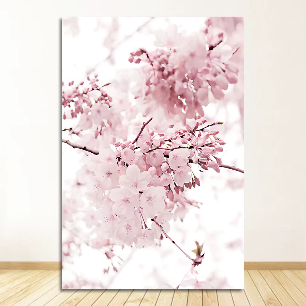 Affiches et imprimés nordiques de montagne de fleurs, toile d'art mural, peinture d'images pour salo
