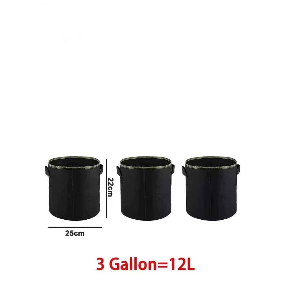 3-5 sacs de culture non tissés en tissu aéré avec poignées, pots de fleurs, sacs de culture pour lég