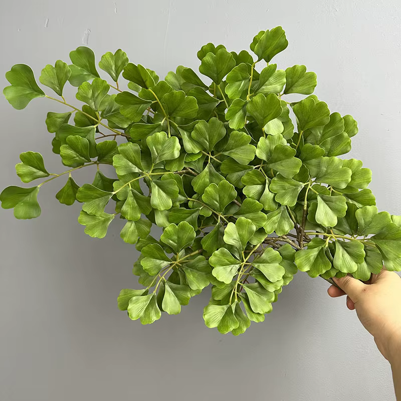 8 pièces de feuilles de Ginkgo artificielles en plastique, plantes vertes, simulation de feuilles de