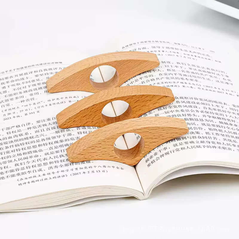 1 pièce d'accessoire de lecture pour lecteurs paresseux à une main, marque-page en bois pour le pouc