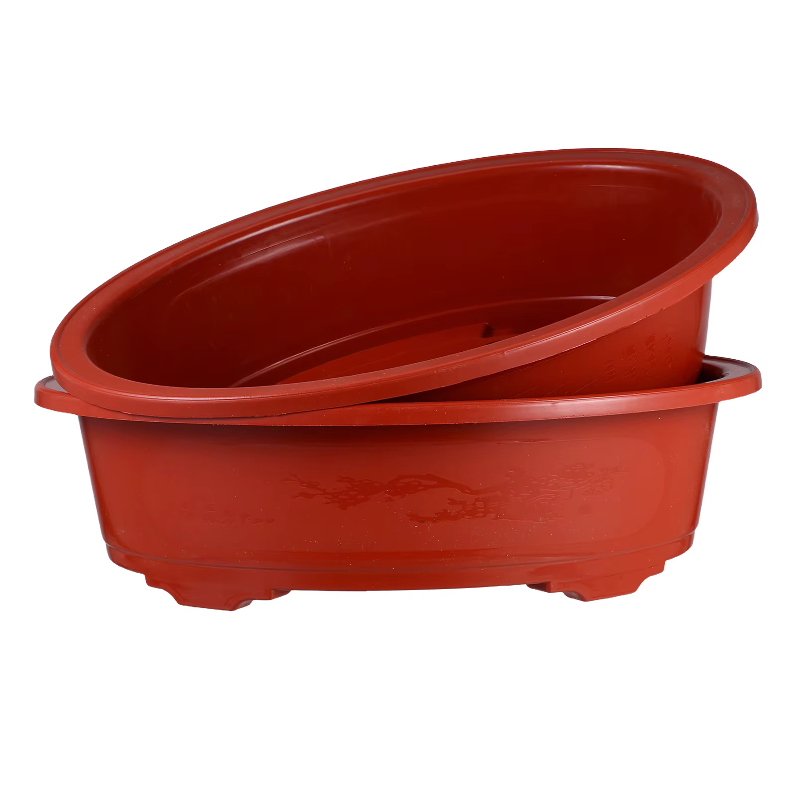 Grands Pots de fleurs ovales en plastique, 2 pièces, jardinières légères pour balcon intérieur, jard