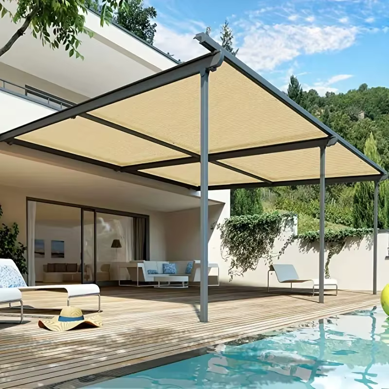 Filet d'ombrage Beige 4x5m, protection UV, hangar pour plantes, pare-soleil extérieur, maille, pare-