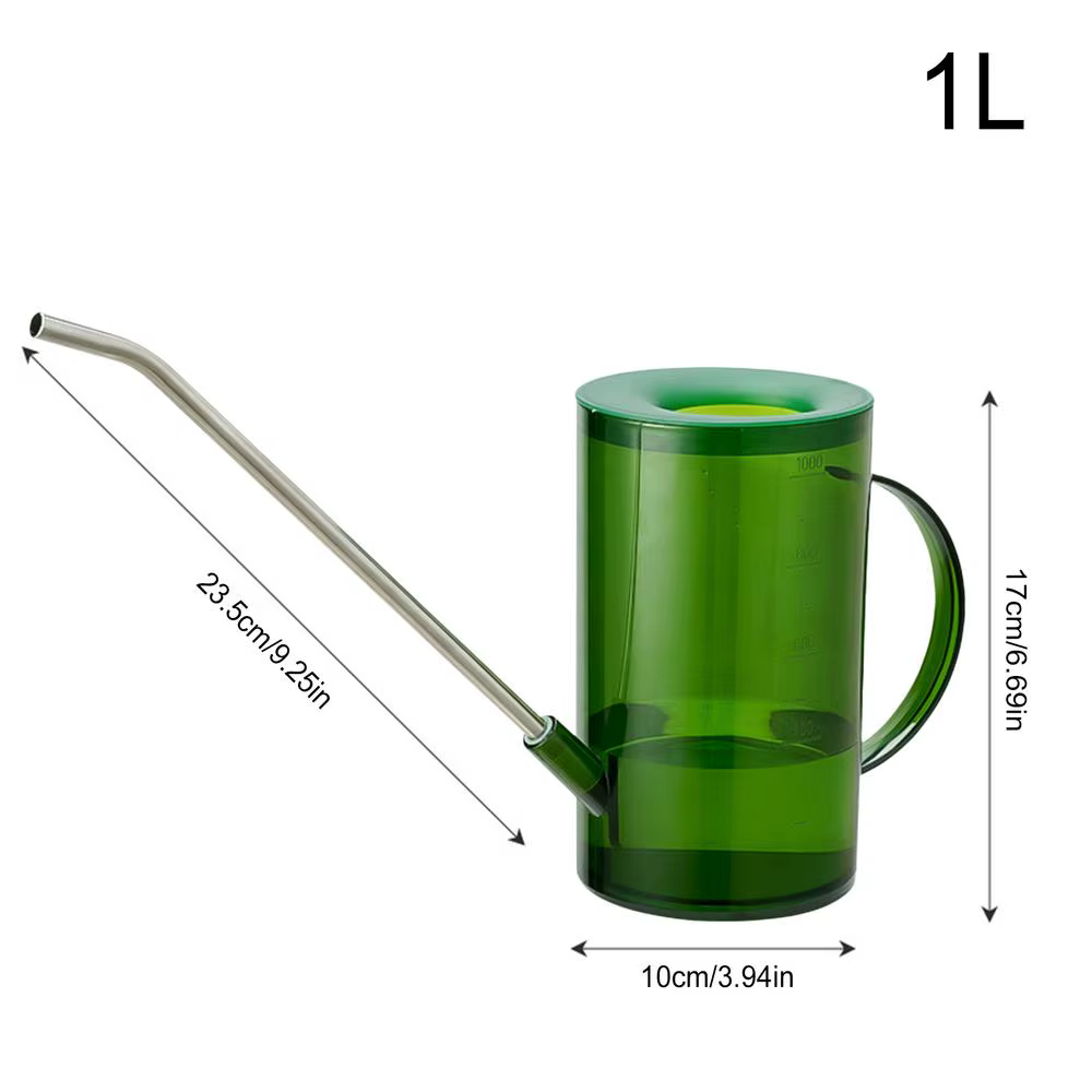 Arrosoir d'intérieur 1L en plastique transparent à long bec pour plantes en pot, bouteille pulvérisa