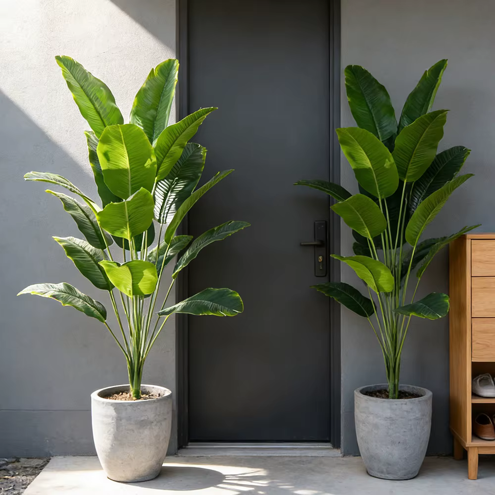 Grand palmier artificiel de 65 à 88 cm, fausses plantes en plastique, feuilles de monstera tropicale