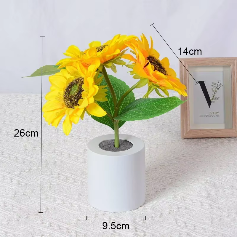 3 LED veilleuse Rechargeable tournesol lumières éclairage intérieur chambre chevet bureau décoration