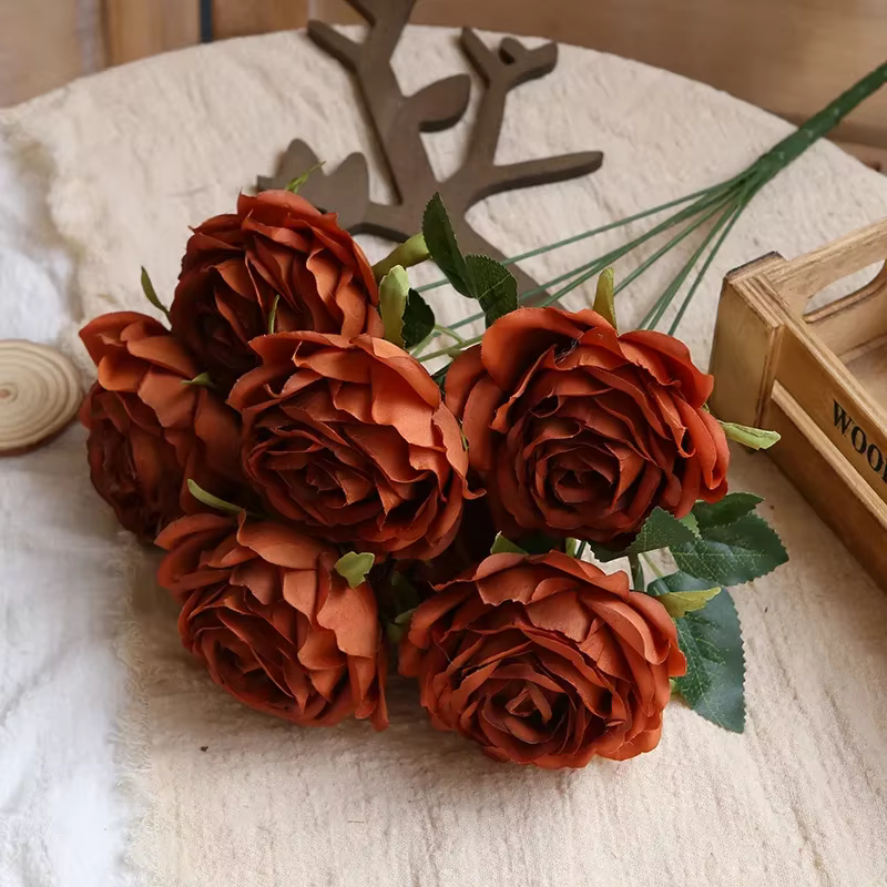 Bundle de fleurs artificielles à mille couches, rose artificielle pour la décoration de la maison, d
