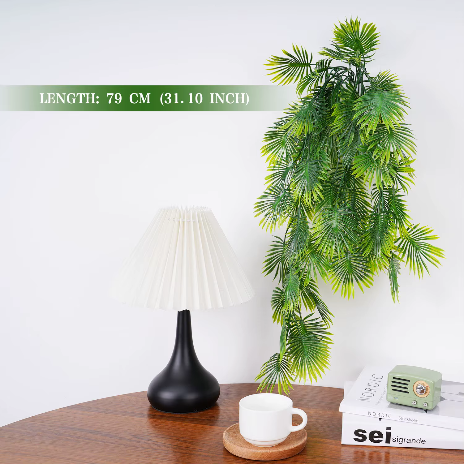 Plante artificielle suspendue de fougère persane de 79cm, vignes à feuilles de tortue pour noël, jar