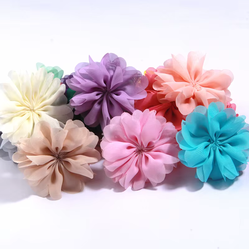 Fleurs artificielles en tissu faites à la main, 7cm, 2.7 pouces, 10 pièces, pour Invitation de maria