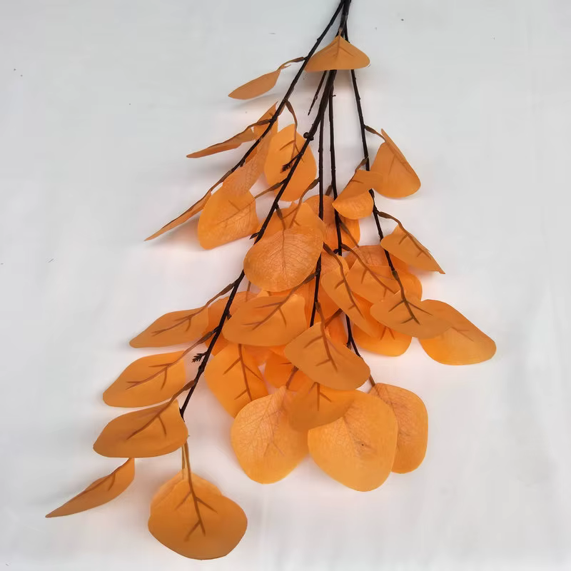 Feuilles d'abricot artificielles vertes, branche de plantes, matériaux pour arrangements floraux de 