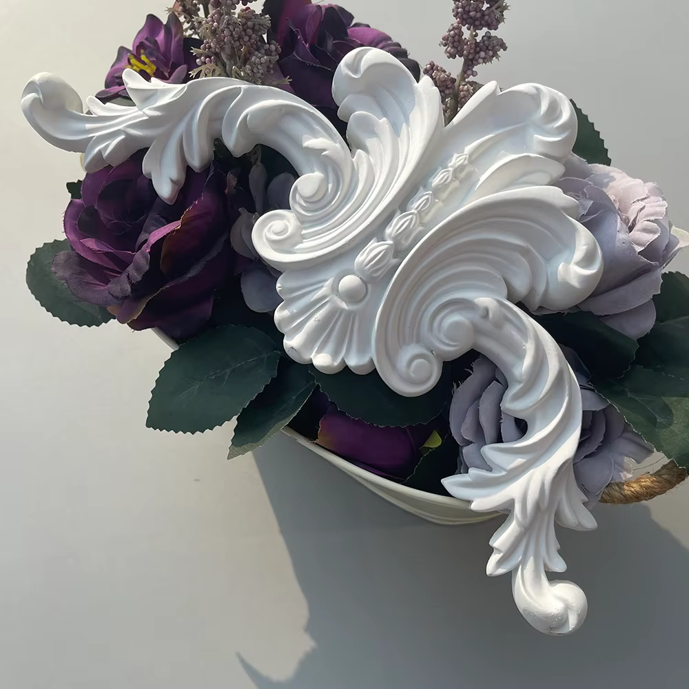 Décoration florale d'angle français en PU, fond de salon, bordure murale, nouveau style