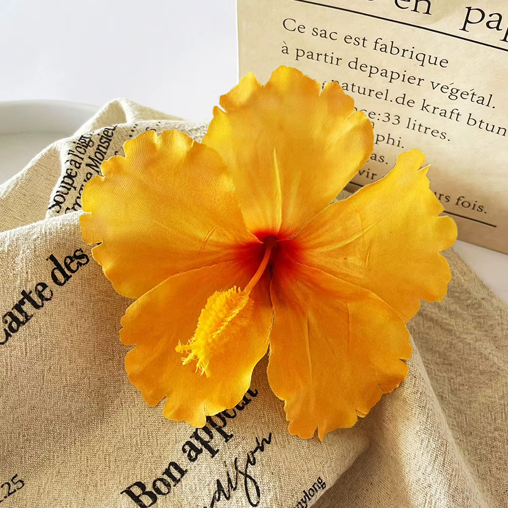 Pince à cheveux fleur d'hibiscus, barrette florale tropicale hawaïenne, accessoires de cheveux bohèm