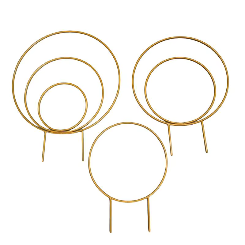 A36T-Ensemble de 3 treillis ronds d'intérieur pour plantes grimpantes, supports métalliques pour pla
