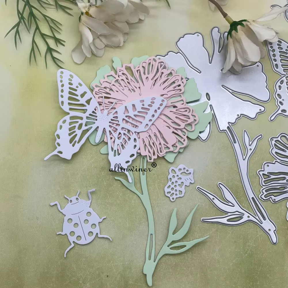 Matrices de découpe en métal motif papillon floral pour scrapbooking DIY, gaufrage décoratif, et mod