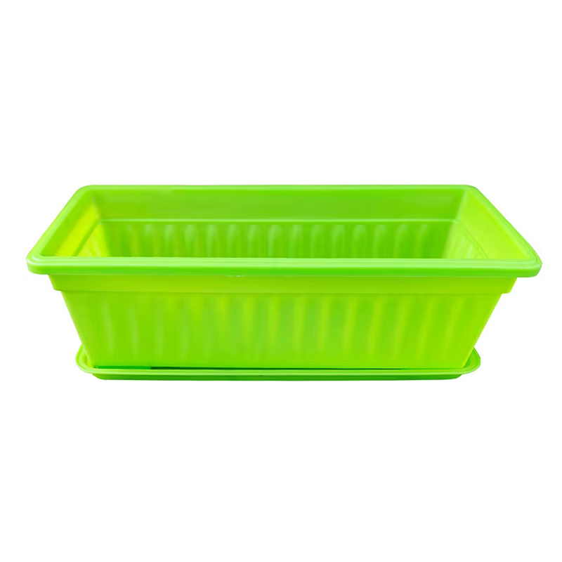 1 ensemble de jardinières rectangulaires en plastique pour balcon, pots de fleurs pour jardinage int