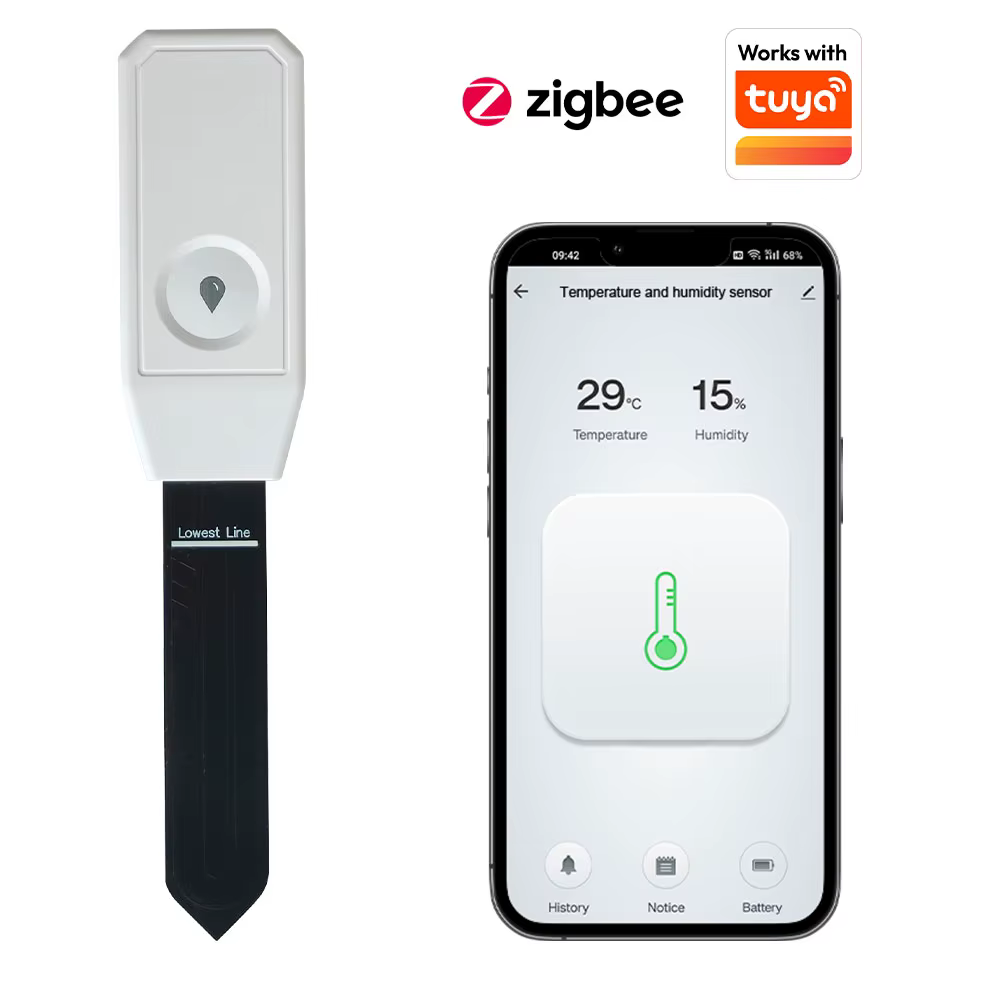 Testeur d'humidité du sol Tuya Zigbee, thermohygromètre, testeur de sol intelligent, capteur de surv