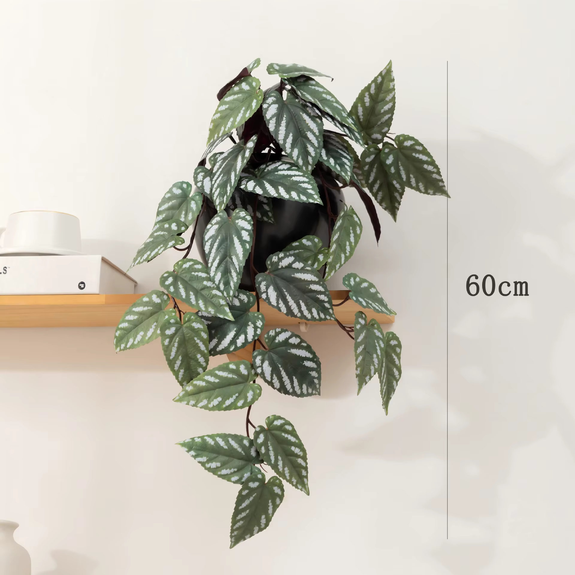 3 pièces de feuilles de perilla artificielles, plantes vertes en plastique à suspendre, simulation f