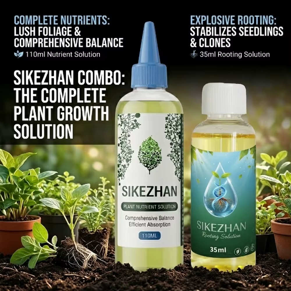 Ensemble de 2 produits stimulants la croissance des plantes : solution nutritive 110 ml et liquide d