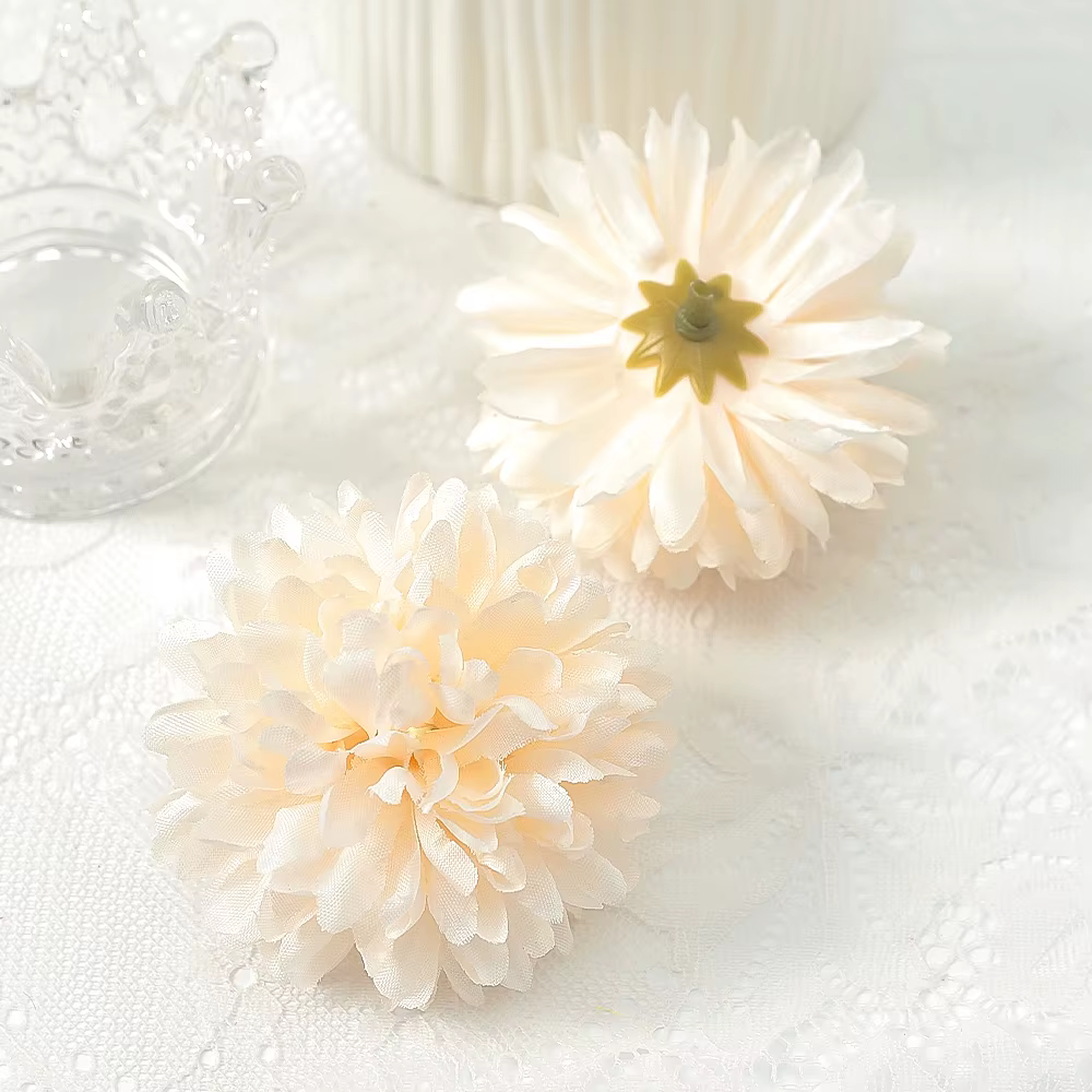 Têtes de fleurs artificielles Orange, 10 pièces, chrysanthèmes en soie, décoration de salle de maiso