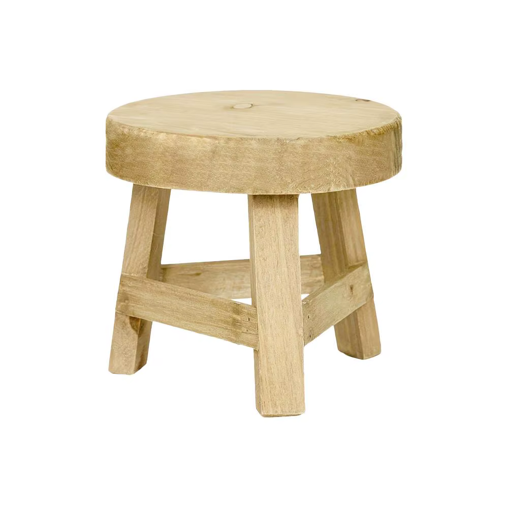 Petit tabouret rond en bois pour plantes d'intérieur, support pour plantes d'extérieur, jardin, cour
